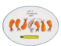 BLOND Sushi serving plate oval 27cm shrimps
