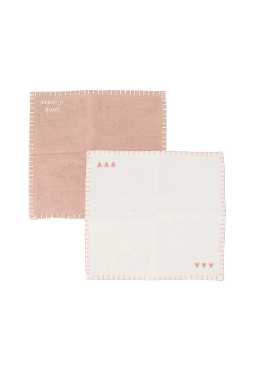 Set van 2 vaatdoekjes hartjes love is all around
