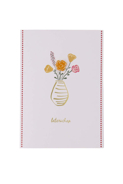 Wenskaart broche beterschap