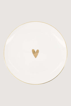 Breakfast plate heart white/gold