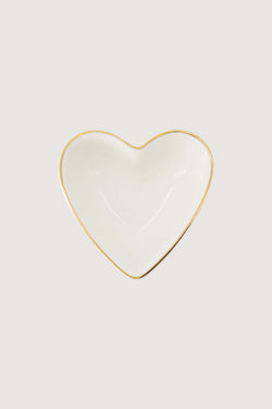 Dip dish heart shape white/gold