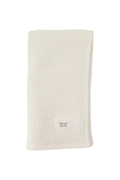 Gastendoekje liever dan lief off white