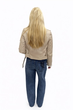 Beige Biker Jacket – Tijdloos & Stoer