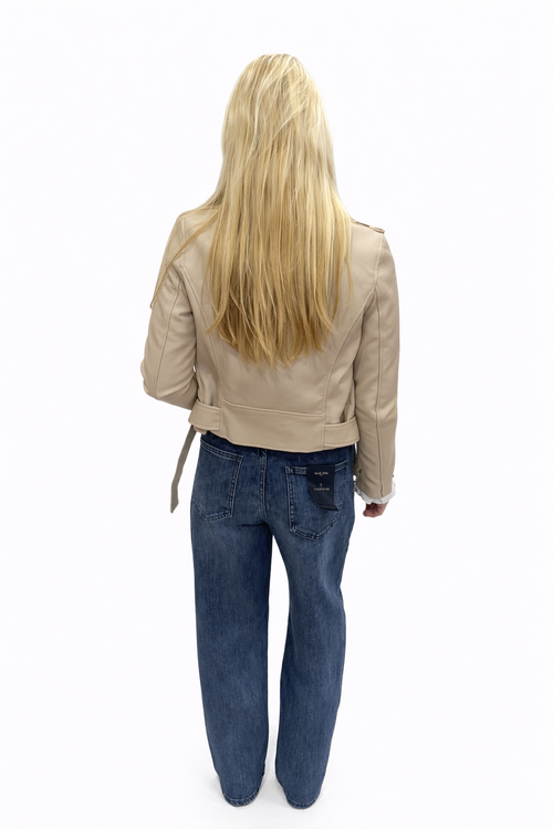 Beige Biker Jacket – Tijdloos & Stoer
