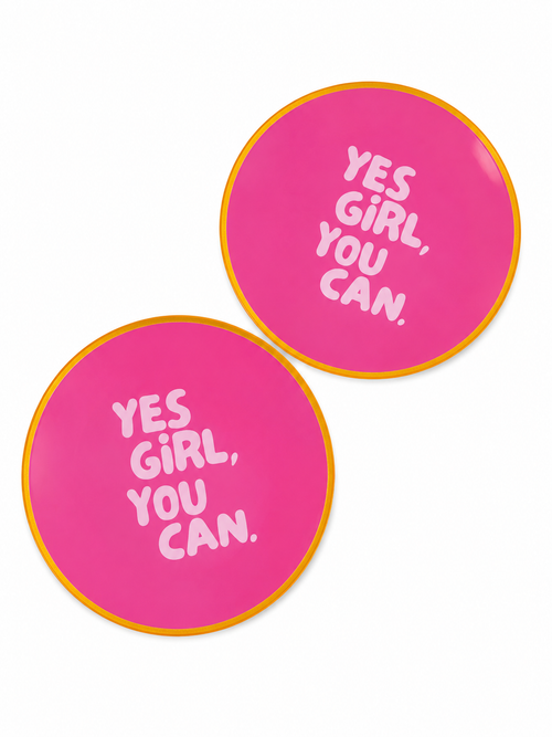 Plate round yes girl, you can