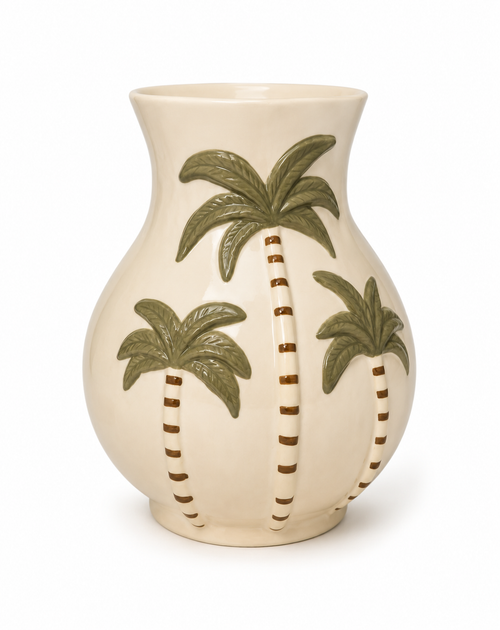 Vase Palm Tree Stoneware