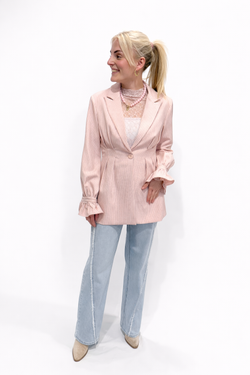 Gestreepte Blazer – Elegant & Vrouwelijk