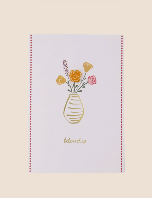 Wenskaart broche beterschap