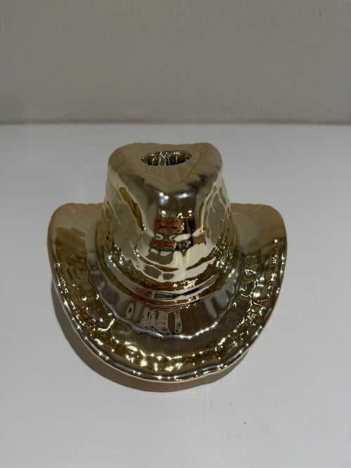 Cowboy Hoed Kaarsenhouder – Goud – Keramiek