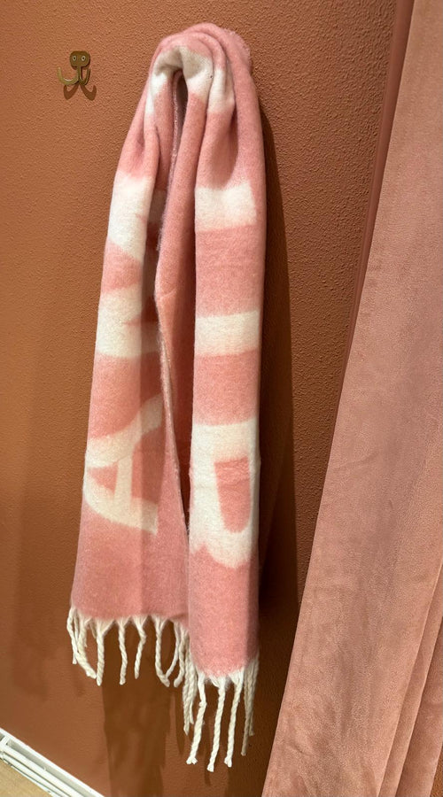 Zachte ‘AMOUR’ Sjaal – Roze & Wit