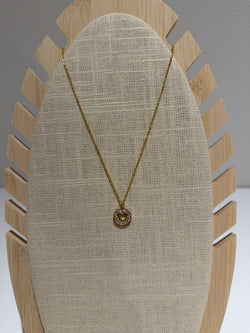 Goudkleurige Stainless Steel Ketting – Hartje in Cirkel