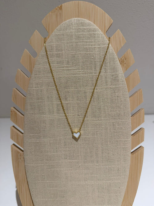 Stainless Steel Ketting – White Heart