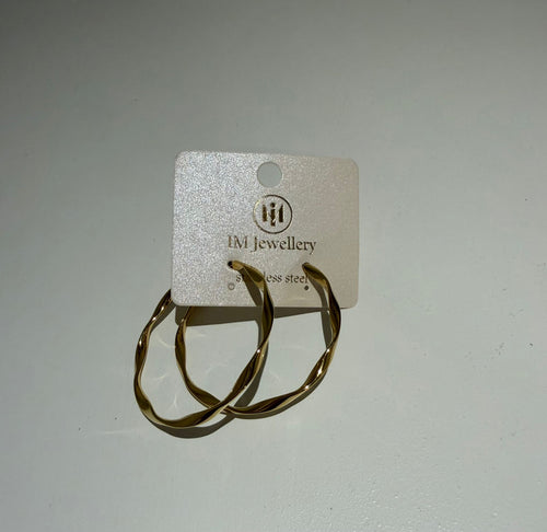 Gouden Gedraaide Hoops – Stainless Steel