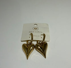 Goudkleurige Chunky Hart Oorringen – Stainless Steel