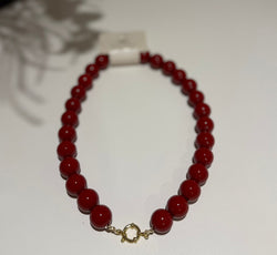 Rode Kralenketting met Bedelring