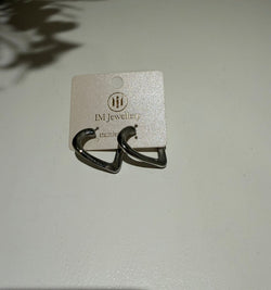 Zilverkleurige Oorbellen met Open Hartdesign