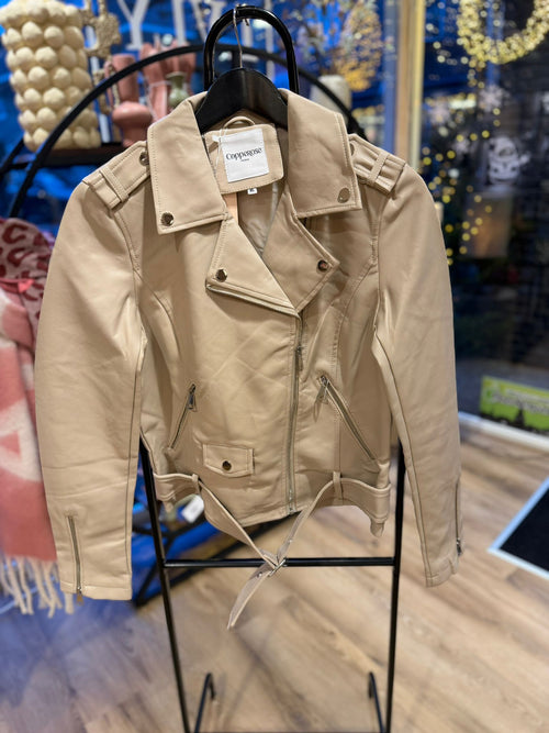 Beige Biker Jacket – Tijdloos & Stoer
