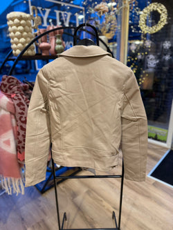 Beige Biker Jacket – Tijdloos & Stoer