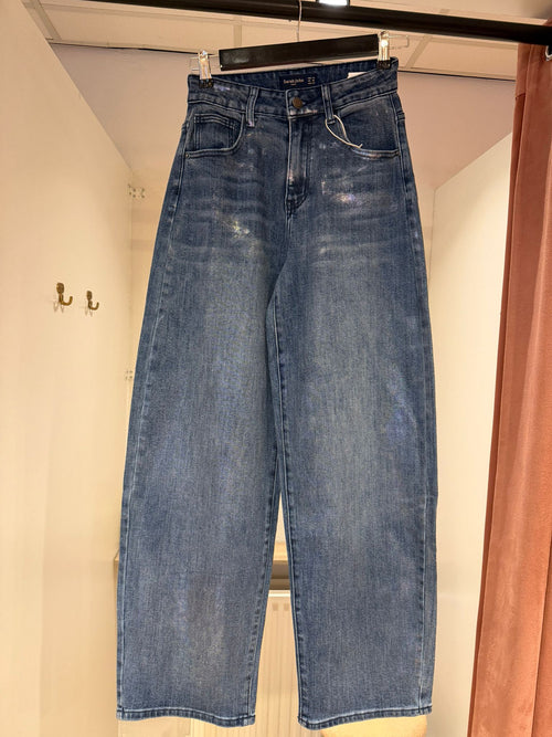 Metallic Balloon Fit Jeans