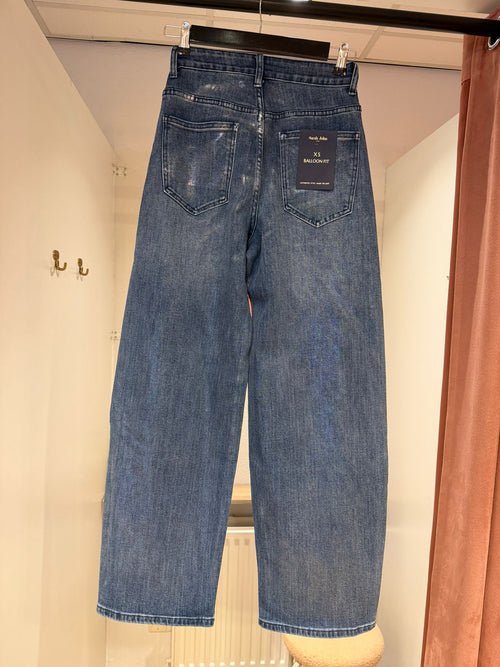 Metallic Balloon Fit Jeans